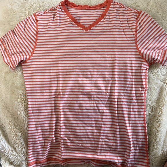 lululemon athletica Other - Orange/ White Striped Lululemon Shirt Small Size